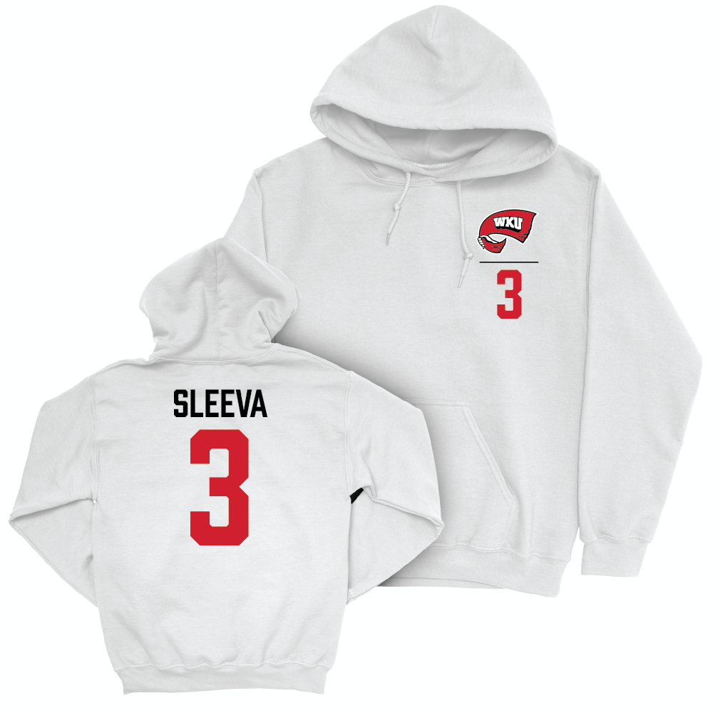 WKU Women's Soccer White Logo Hoodie - Brooke Sleeva | #3 Small