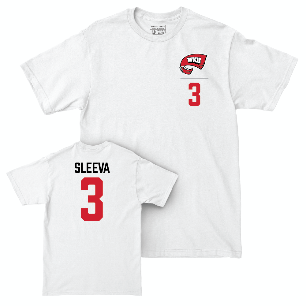 WKU Women's Soccer White Logo Comfort Colors Tee - Brooke Sleeva | #3 Small