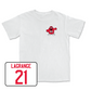White Women's Soccer Big Red Comfort Colors Tee Youth Large / Camryn LaGrange | #21