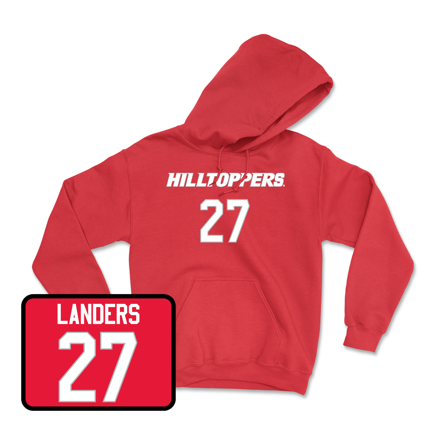 Red Football Hilltoppers Player Hoodie 2 Youth Medium / Corey Landers | #27