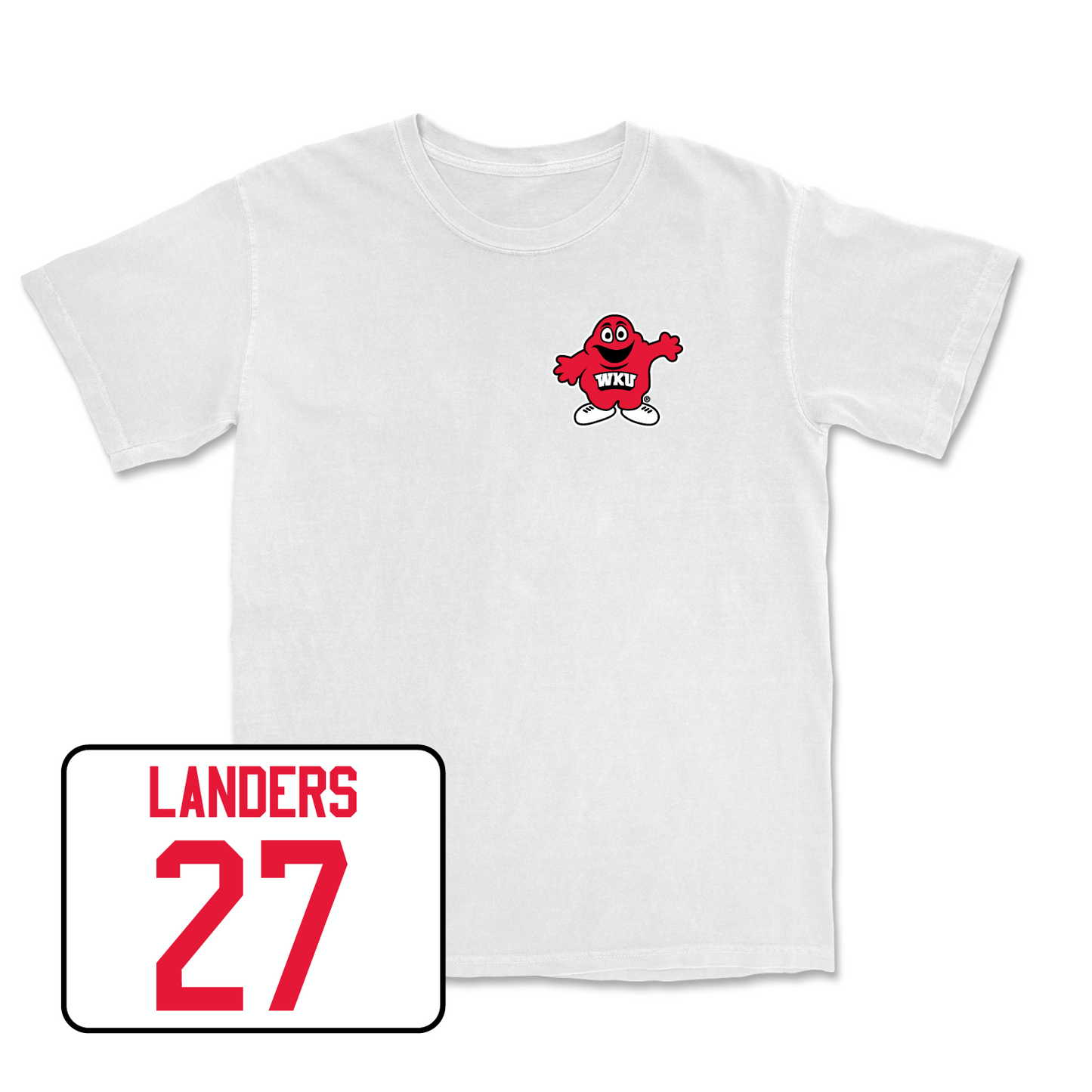 White Football Big Red Comfort Colors Tee 2 3X-Large / Corey Landers | #27