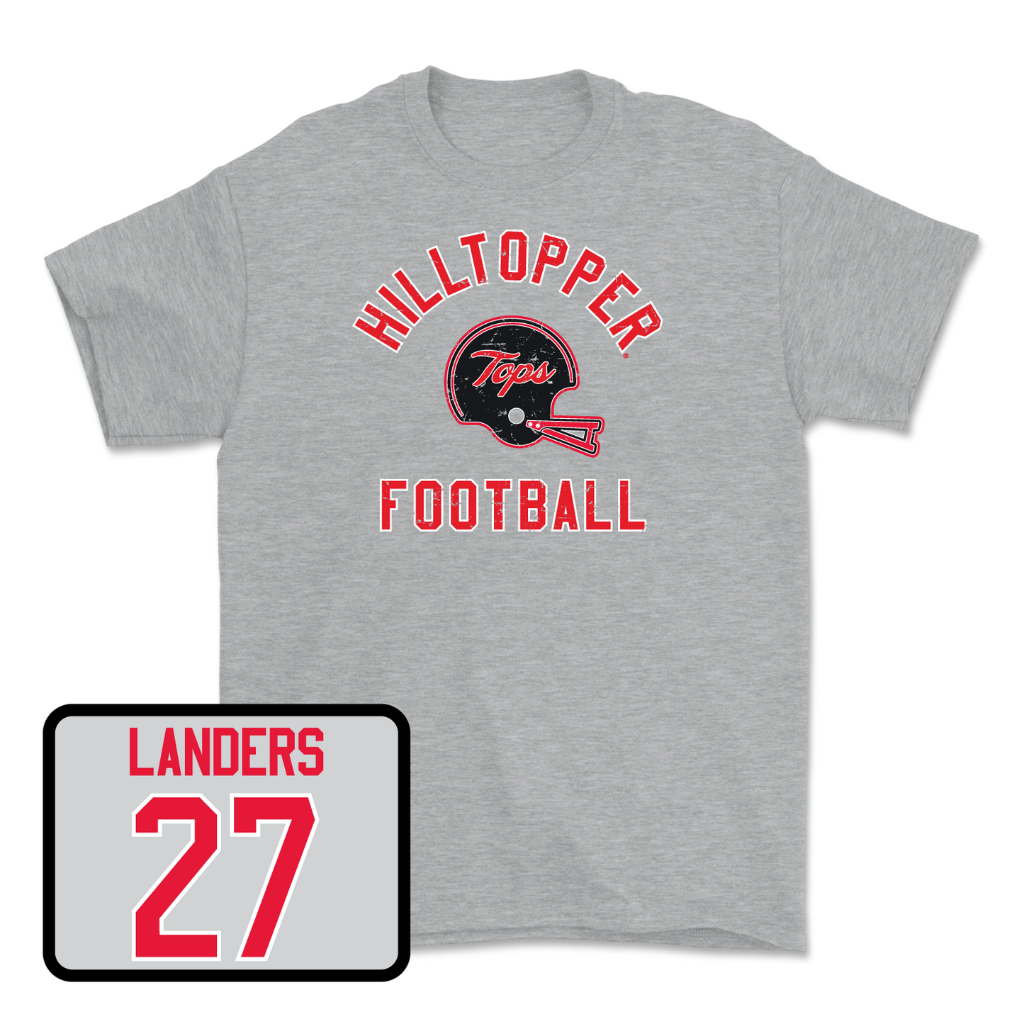 Sport Grey Football Football Helmet Tee 2 4X-Large / Corey Landers | #27
