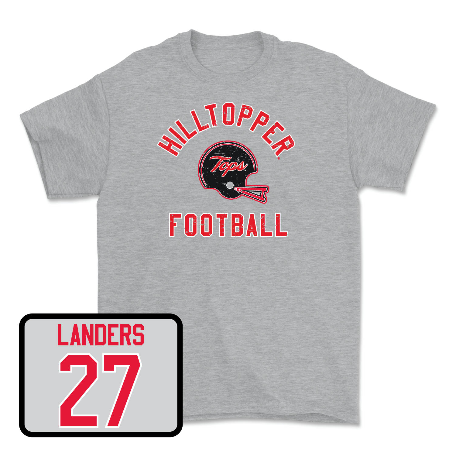 Sport Grey Football Football Helmet Tee 2 Youth Large / Corey Landers | #27