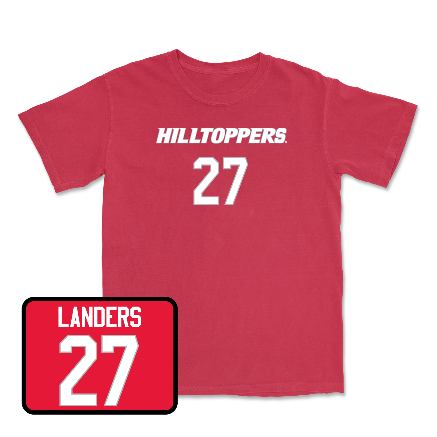 Red Football Hilltoppers Player Tee 2 Youth Large / Corey Landers | #27
