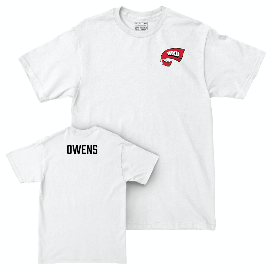 WKU Men's Track & Field White Logo Comfort Colors Tee - Connor Owens Small