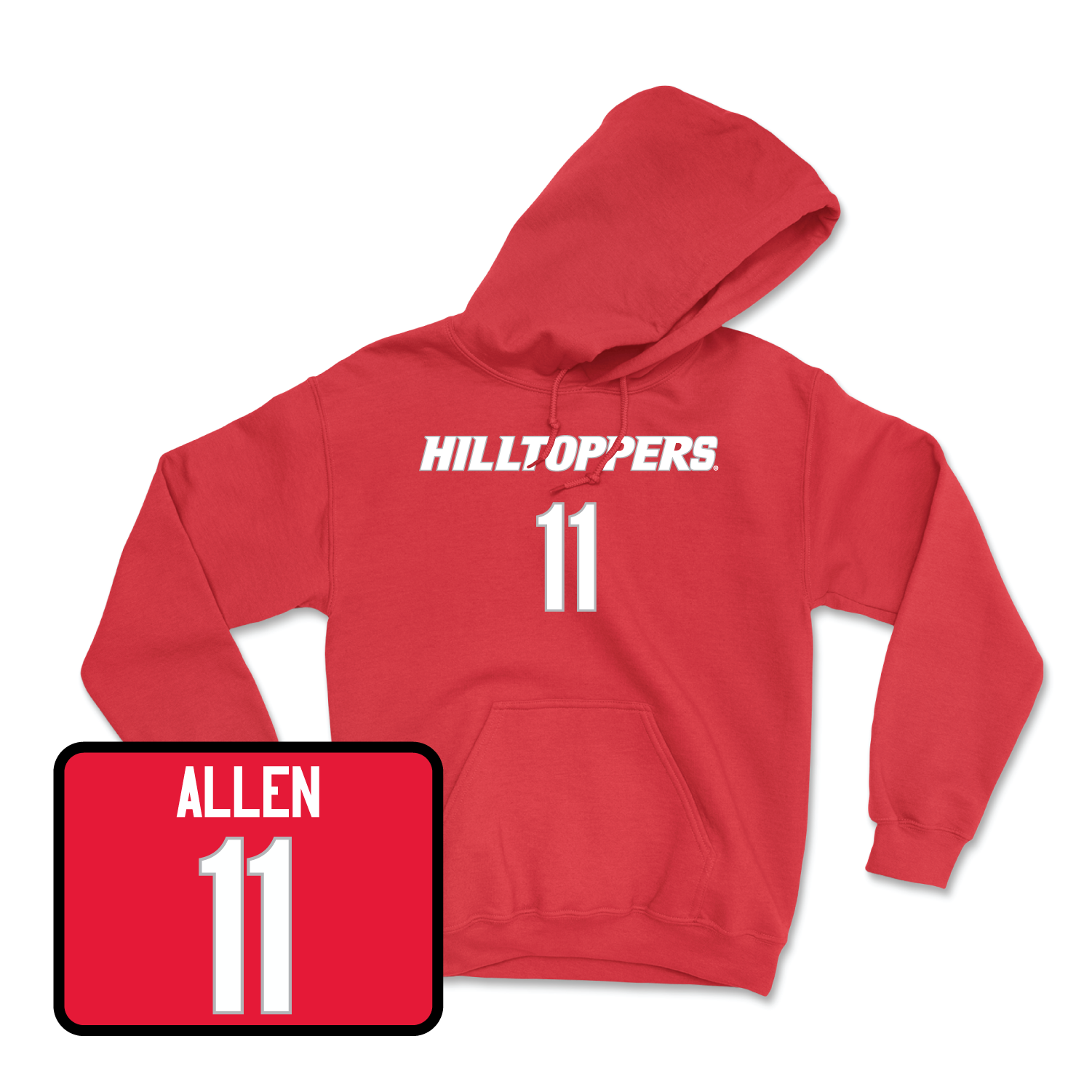 Red Men's Basketball Hilltoppers Player Hoodie X-Large / Dontaie Allen | #11