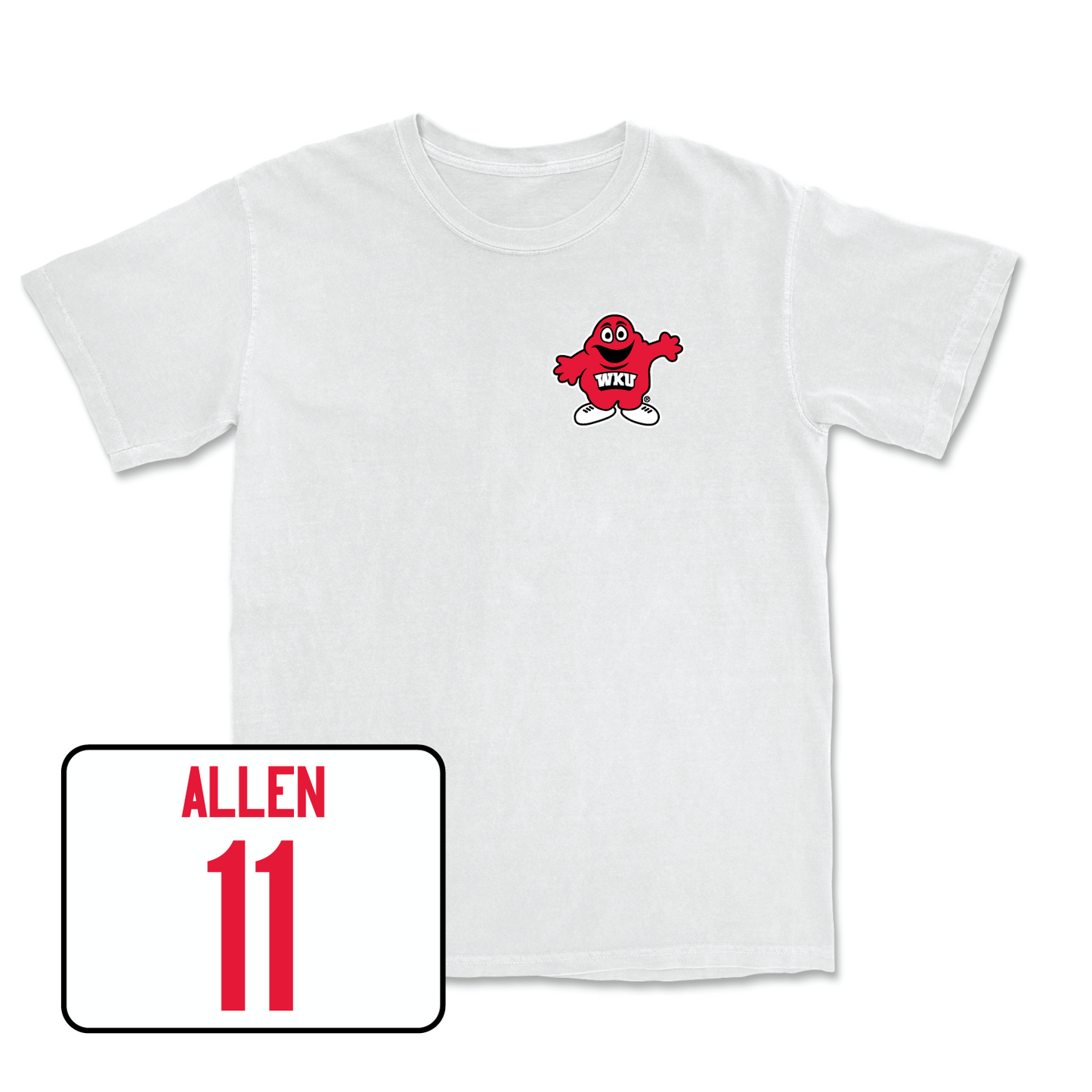 White Men's Basketball Big Red Comfort Colors Tee Small / Dontaie Allen | #11