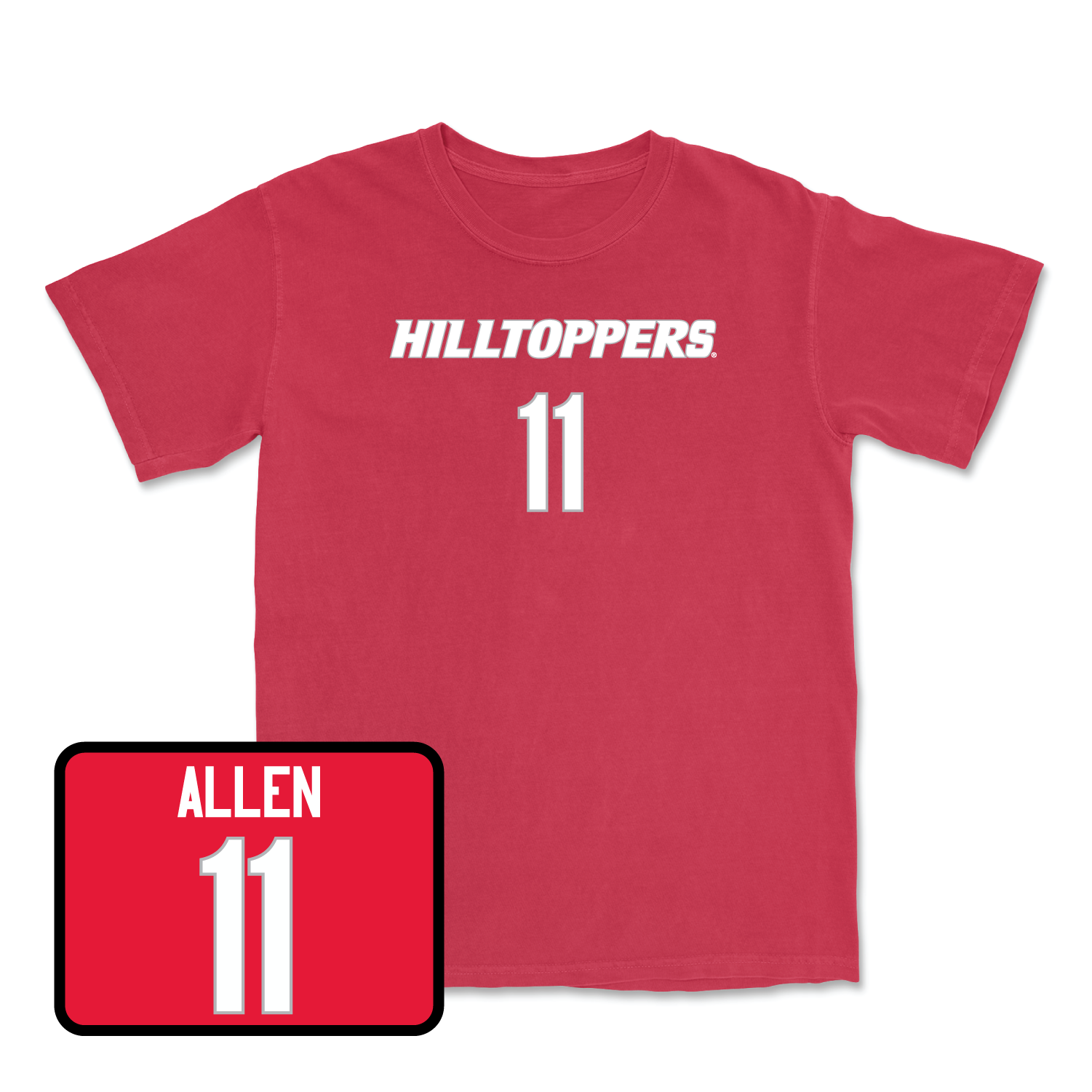 Red Men's Basketball Hilltoppers Player Tee Medium / Dontaie Allen | #11