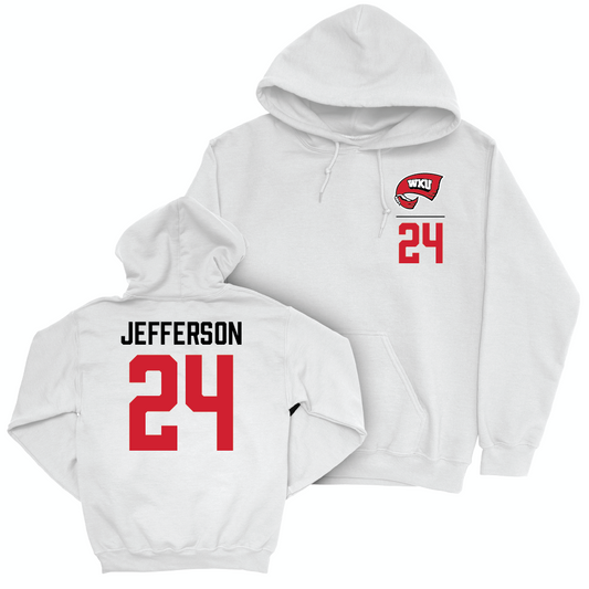 WKU Football White Logo Hoodie - Damari Jefferson | #24 Small