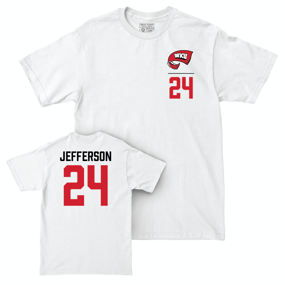 WKU Football White Logo Comfort Colors Tee - Damari Jefferson | #24 Small