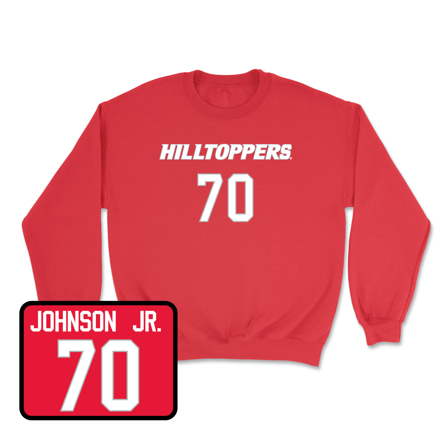 Red Football Hilltoppers Player Crew 2 Small / Darrell Johnson Jr. | #70