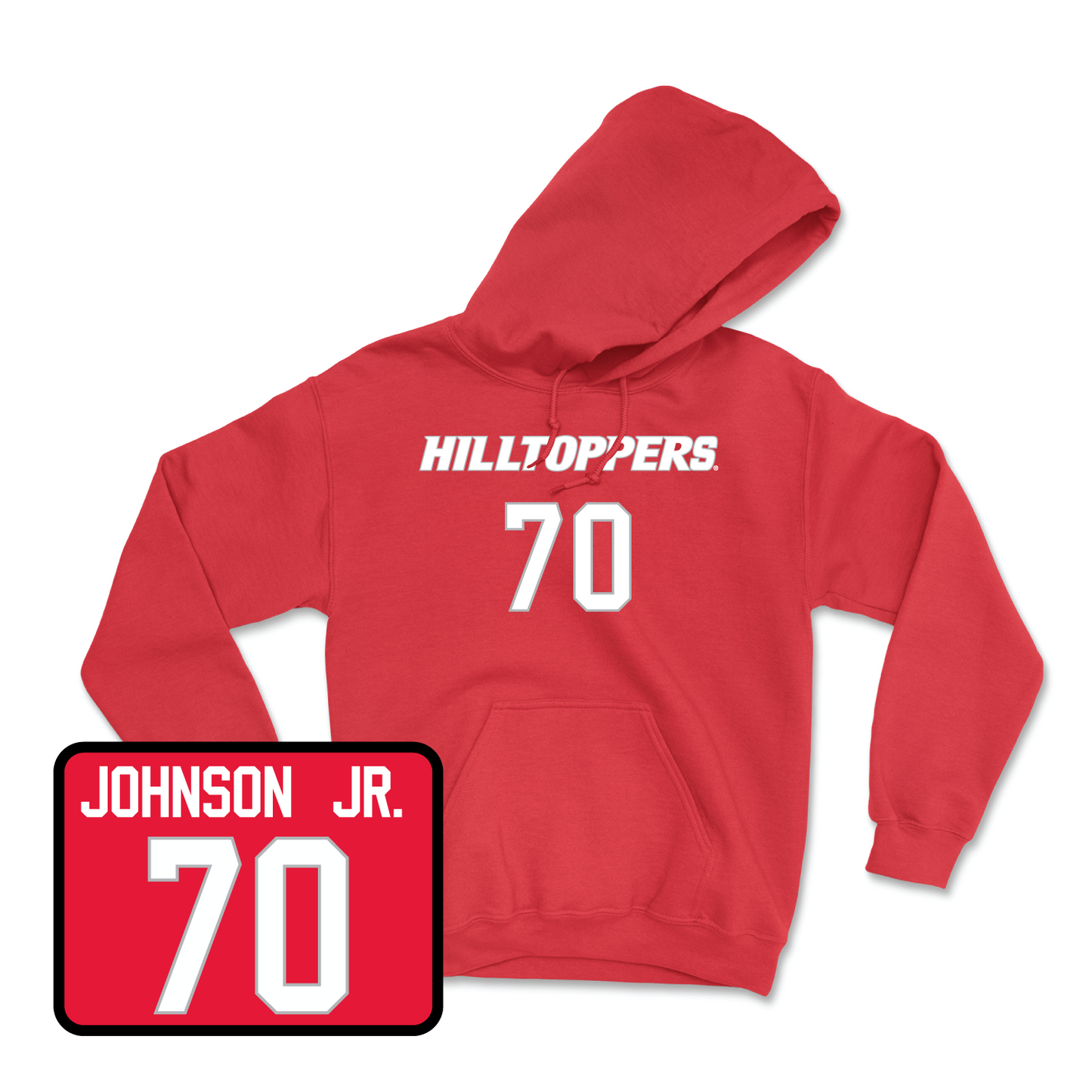 Red Football Hilltoppers Player Hoodie 2 Small / Darrell Johnson Jr. | #70