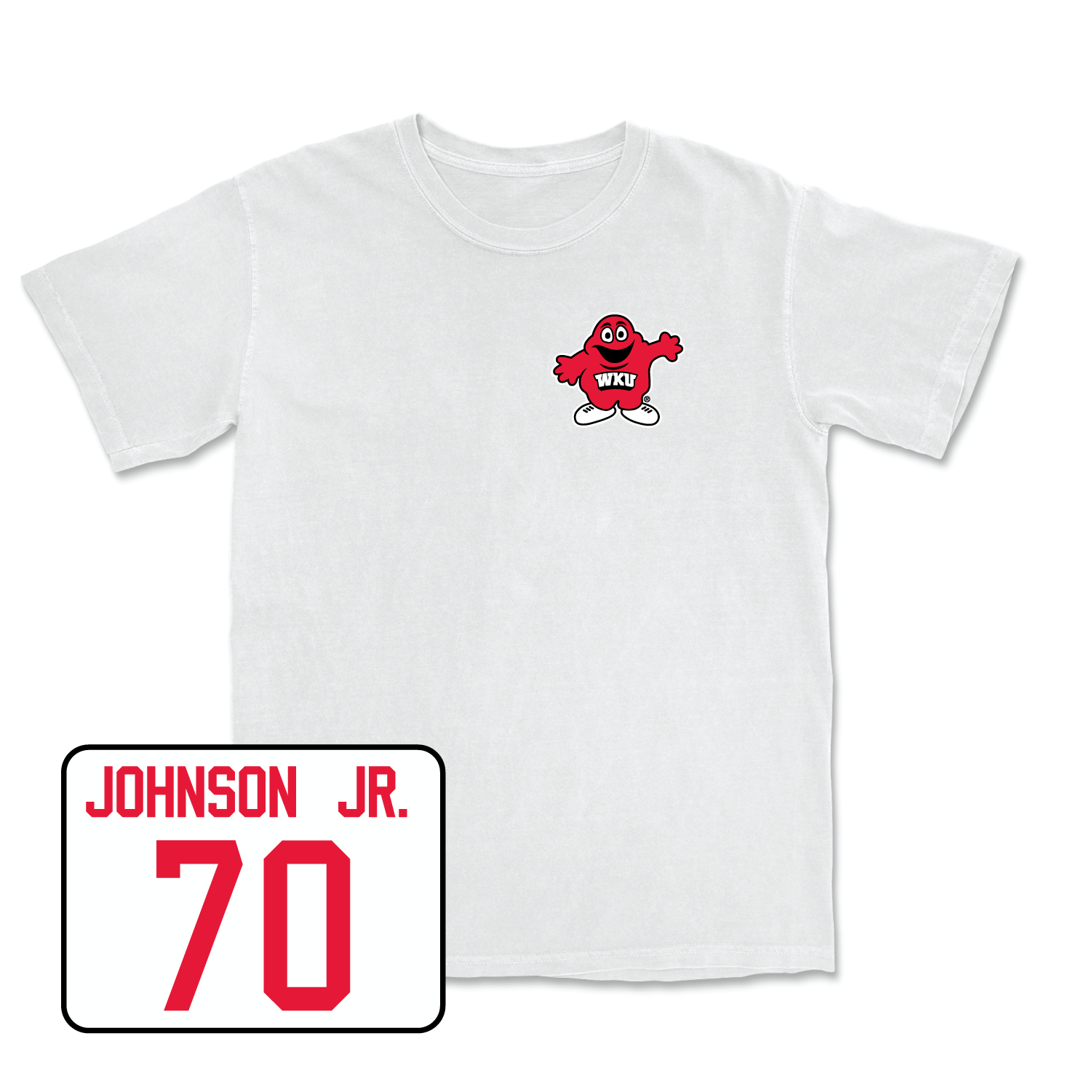 White Football Big Red Comfort Colors Tee 2 Youth Large / Darrell Johnson Jr. | #70