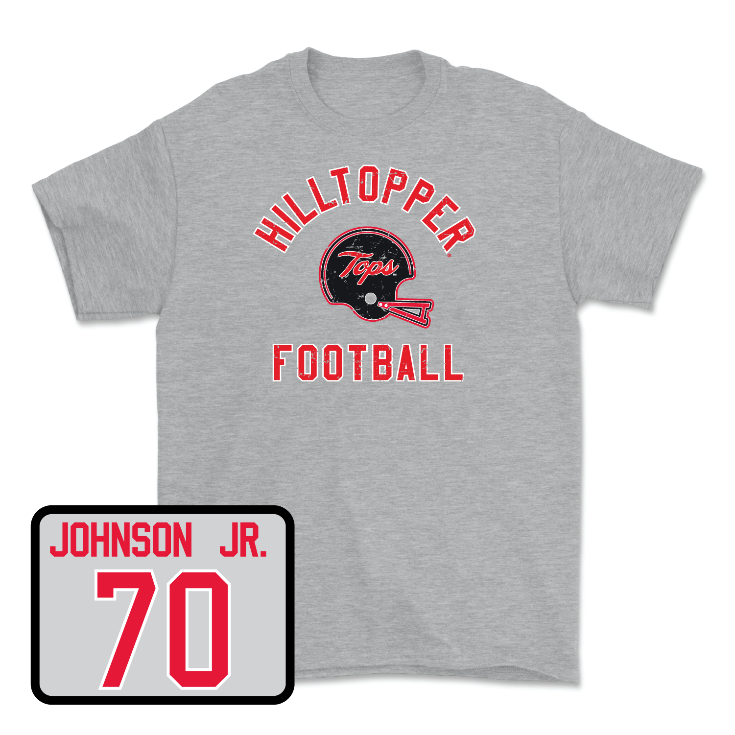 Sport Grey Football Football Helmet Tee 2 Youth Small / Darrell Johnson Jr. | #70