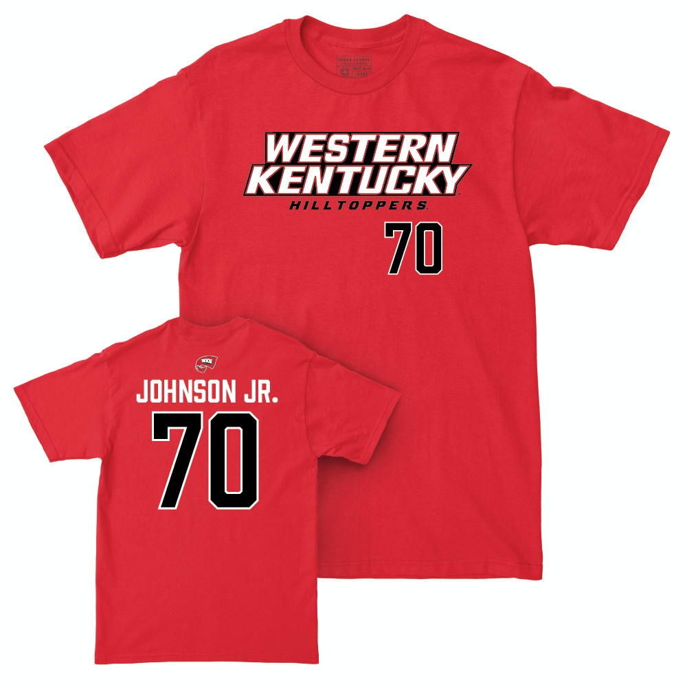 WKU Football Red Sideline Tee - Darrell Johnson Jr. | #70 Small