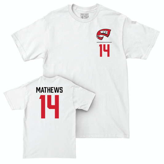 WKU Football White Logo Comfort Colors Tee - Devonte’ Mathews | #14 Small