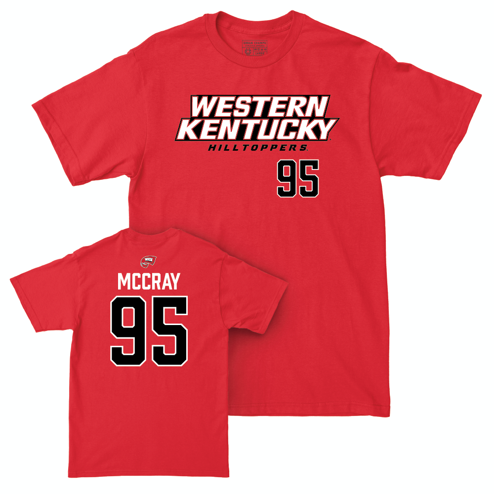 WKU Football Red Sideline Tee - Deante McCray | #95 Small