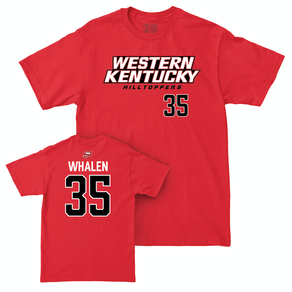 WKU Baseball Red Sideline Tee - Drew Whalen | #35 Small