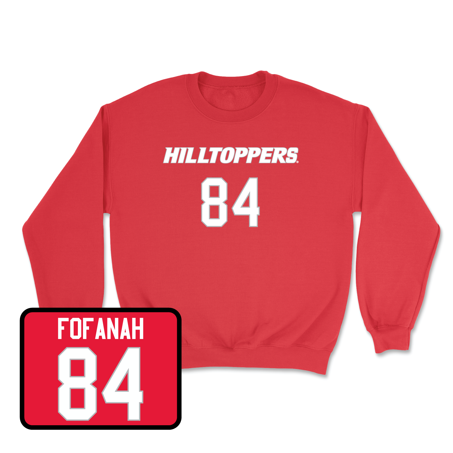 Red Football Hilltoppers Player Crew 3 X-Large / Elvin Fofanah | #84