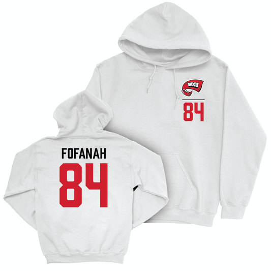 WKU Football White Logo Hoodie - Elvin Fofanah | #84 Small