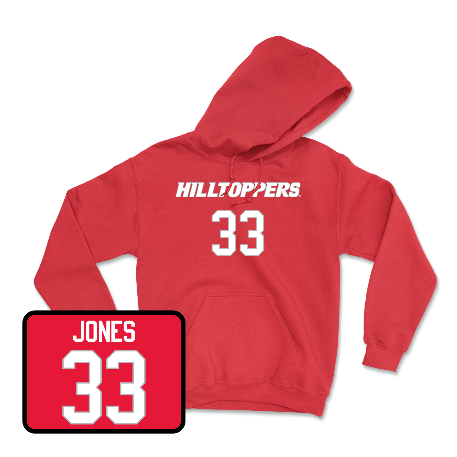 Red Football Hilltoppers Player Hoodie 2 X-Large / Eli Jones | #33