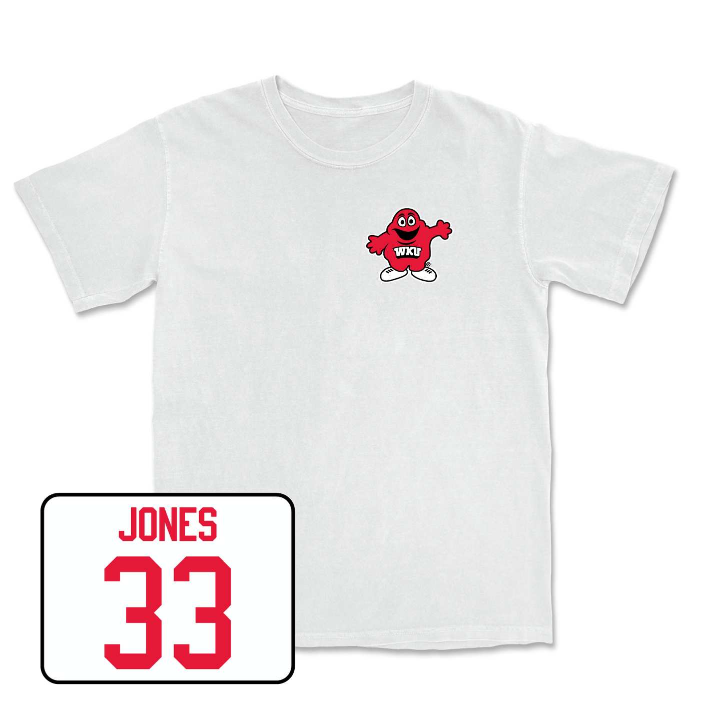 White Football Big Red Comfort Colors Tee 2 Youth Small / Eli Jones | #33