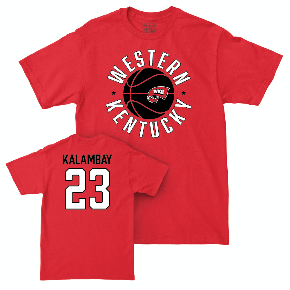 WKU Men's Basketball Red Hardwood Tee - Enoch Kalambay | #23 Small