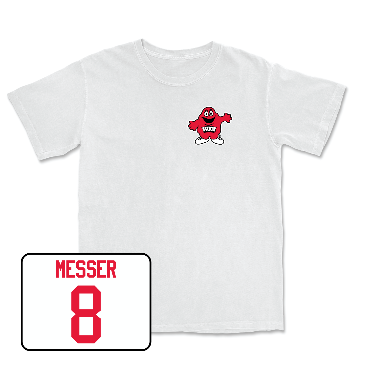 White Football Big Red Comfort Colors Tee 2 4X-Large / Easton Messer | #8