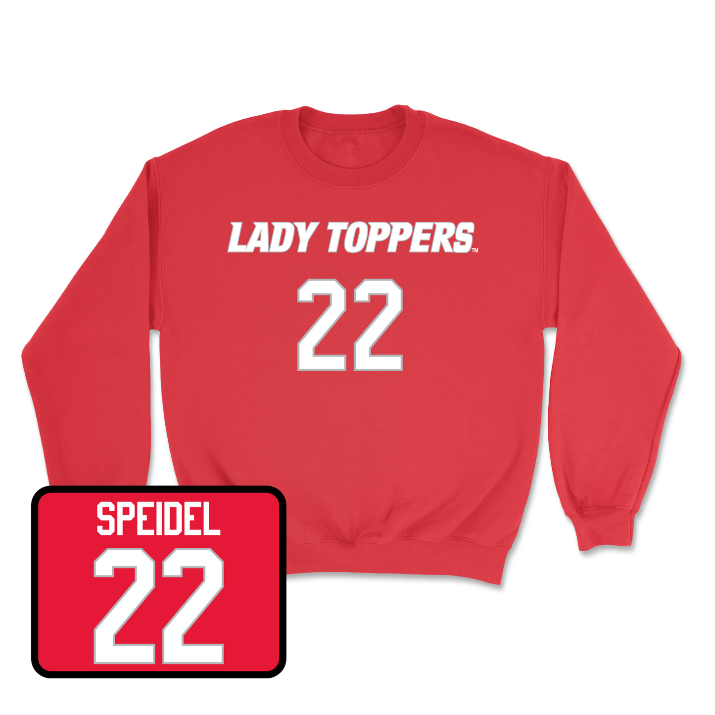 Red Women's Soccer Lady Toppers Player Crew Large / Emily Speidel | #22