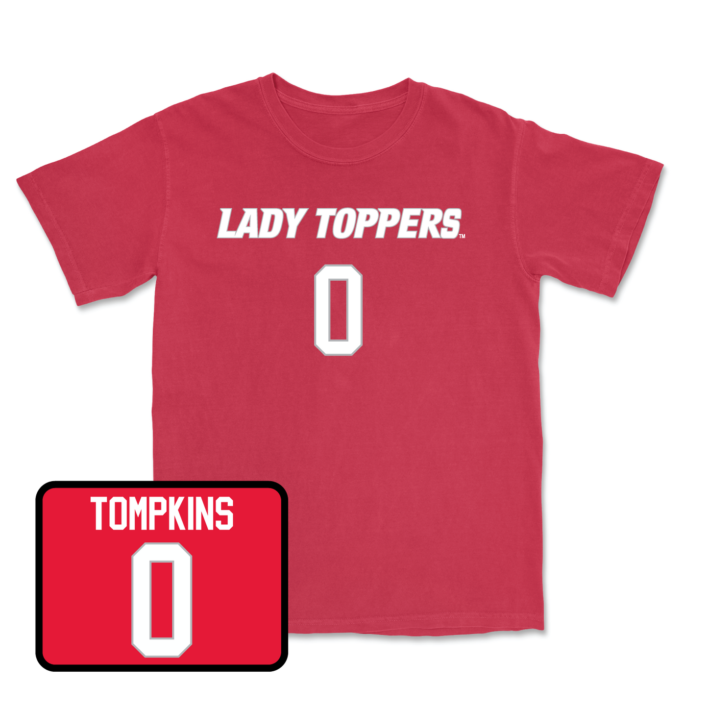 Red Women's Soccer Lady Toppers Player Tee 2 Small / Emma Tompkins | #00