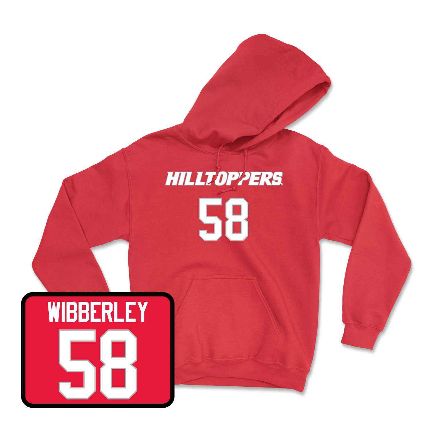 Red Football Hilltoppers Player Hoodie 3 3X-Large / Evan Wibberley | #58