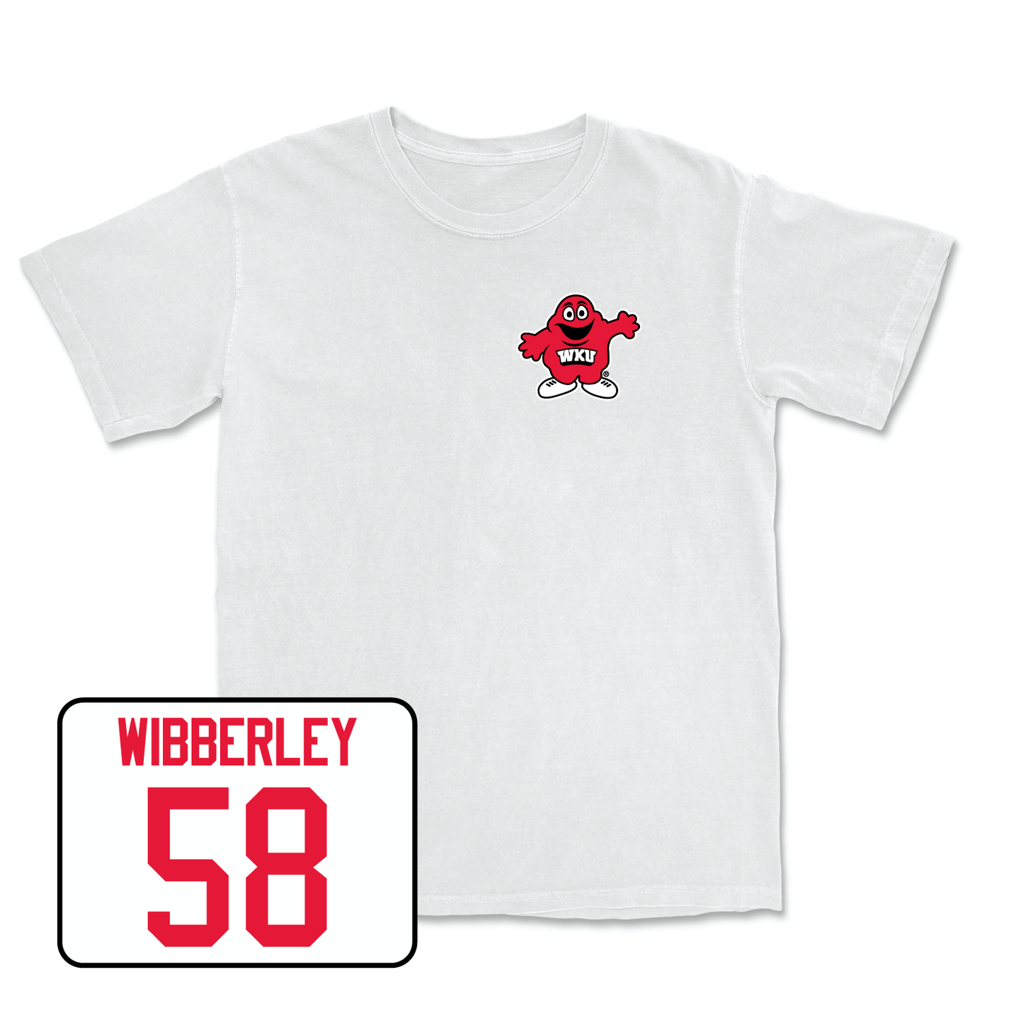 White Football Big Red Comfort Colors Tee 3 4X-Large / Evan Wibberley | #58