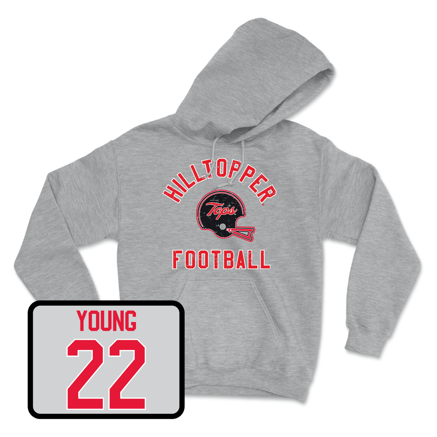 Sport Grey Football Football Helmet Hoodie 3 Large / Elijah Young | #22