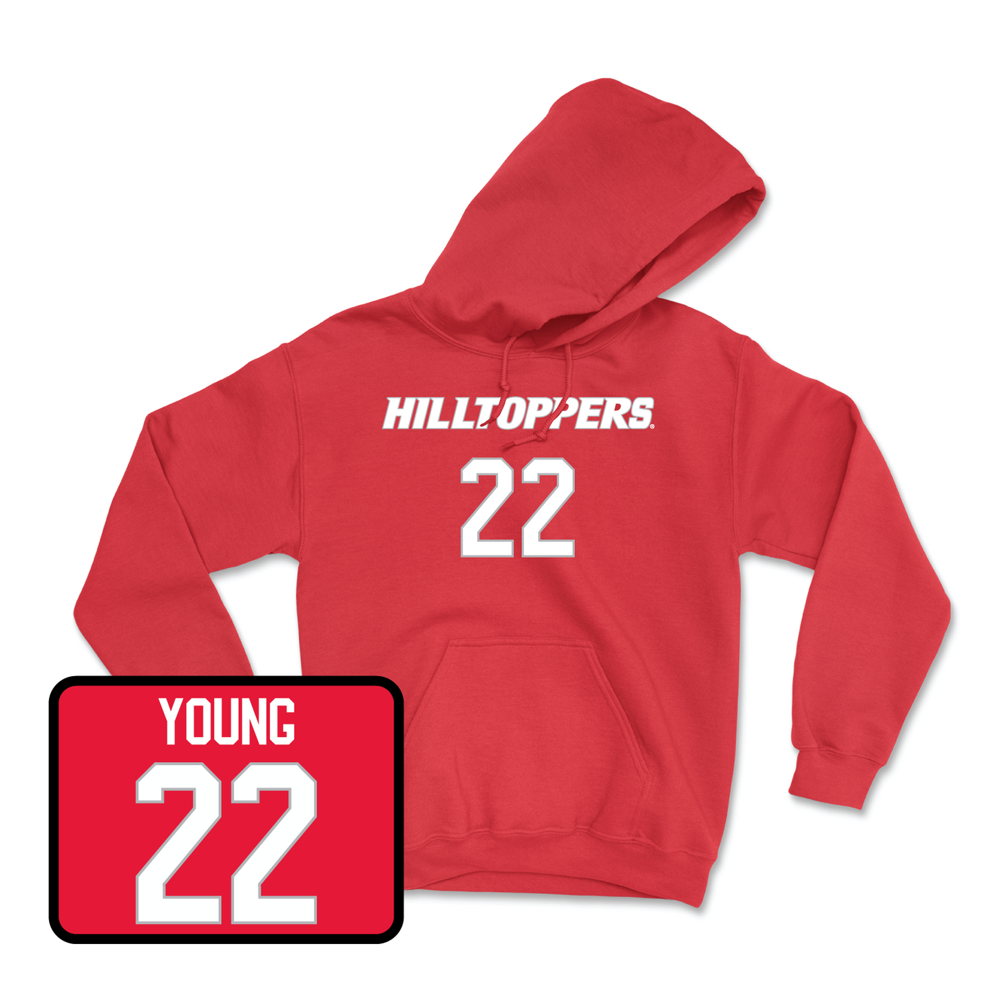 Red Football Hilltoppers Player Hoodie 3 4X-Large / Elijah Young | #22
