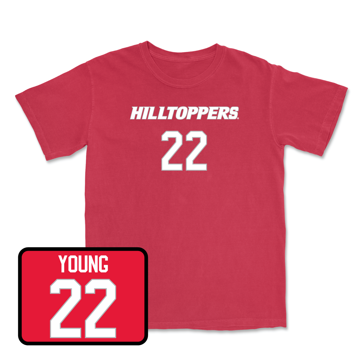 Red Football Hilltoppers Player Tee 3 3X-Large / Elijah Young | #22