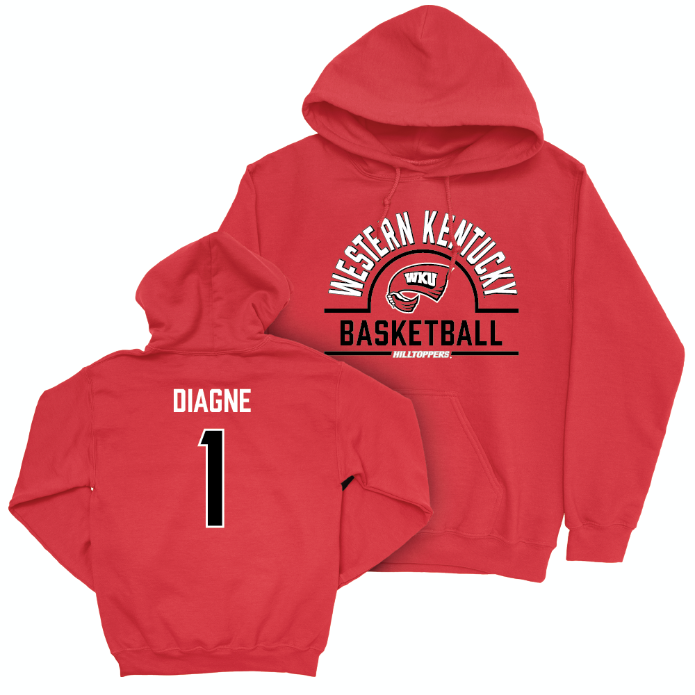 WKU Men's Basketball Red Arch Hoodie - Fallou Diagne | #1 Small