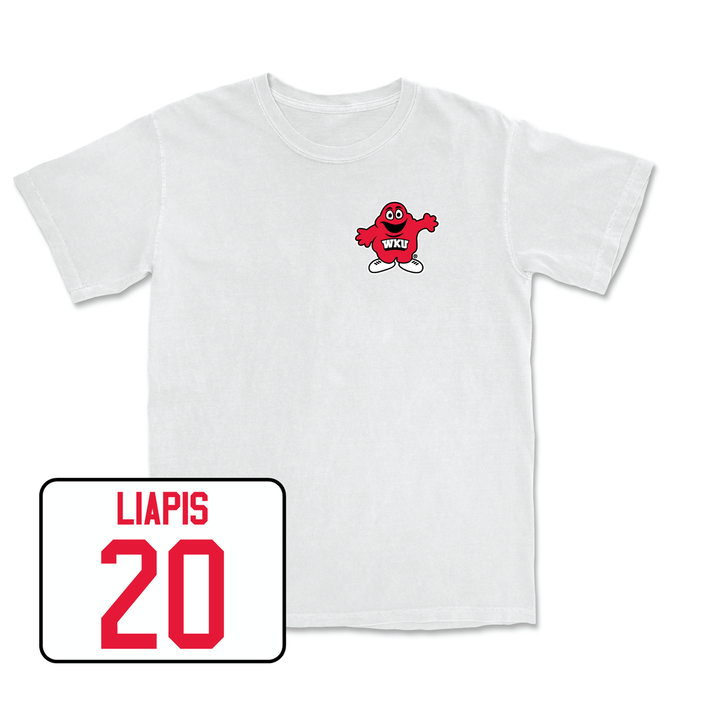 White Women's Soccer Big Red Comfort Colors Tee 2 Youth Small / Georgia Liapis | #20