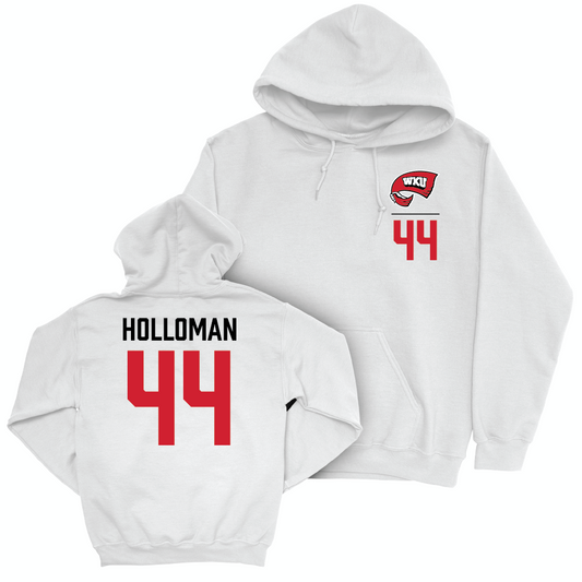 WKU Football White Logo Hoodie - Harper Holloman | #44 Small