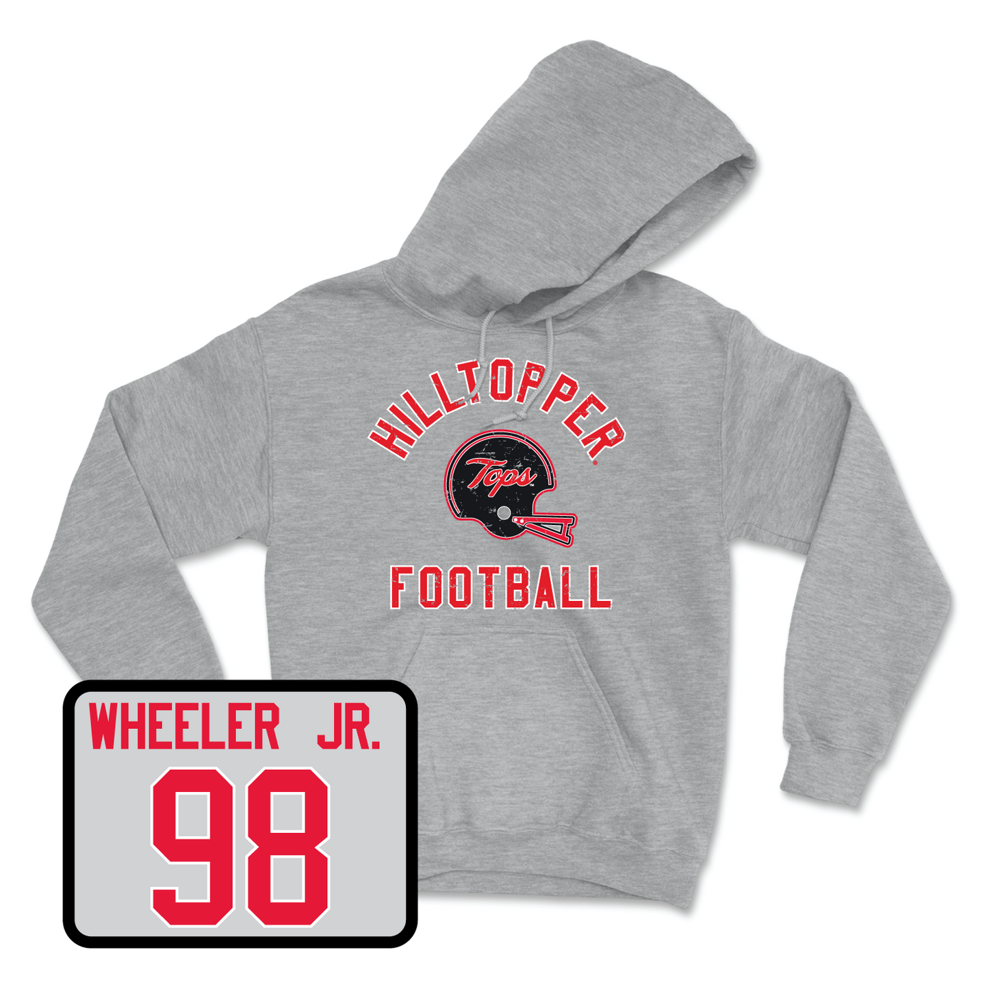 Sport Grey Football Football Helmet Hoodie 3 Small / Hosea Wheeler Jr. | #98