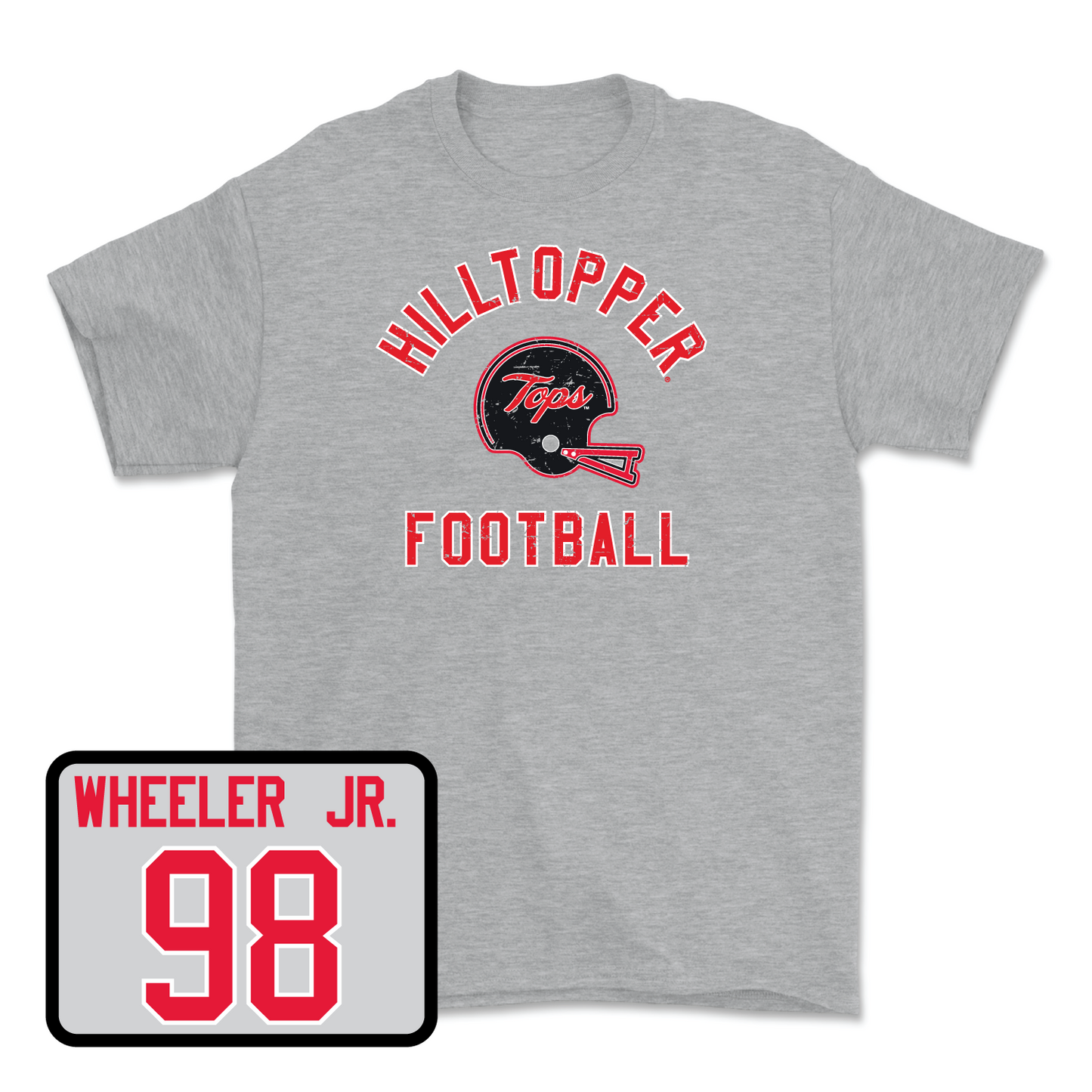 Sport Grey Football Football Helmet Tee 3 3X-Large / Hosea Wheeler Jr. | #98