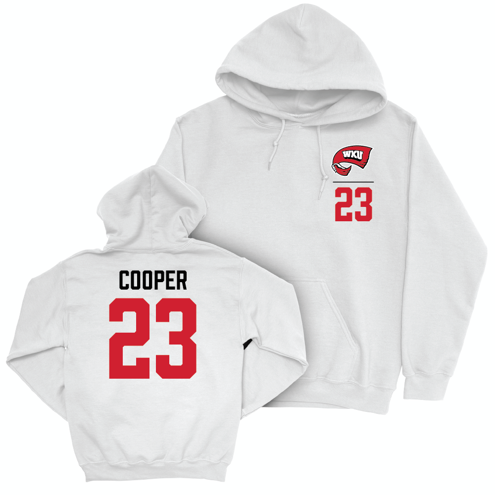 WKU Football White Logo Hoodie - Jax Cooper | #23 Small
