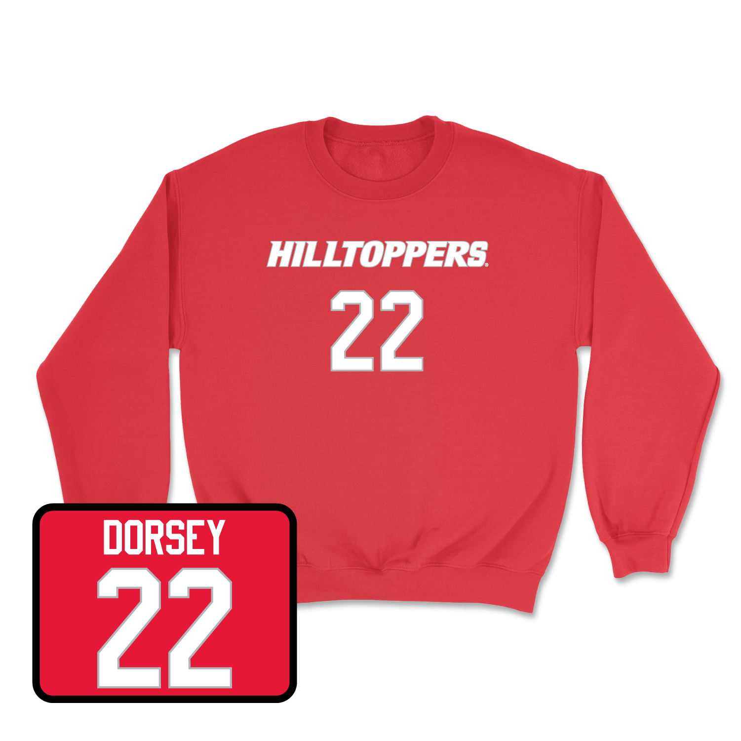Red Men's Basketball Hilltoppers Player Crew Youth Large / Jaylen Dorsey | #22