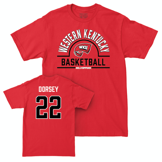 WKU Men's Basketball Red Arch Tee - Jaylen Dorsey | #22 Small