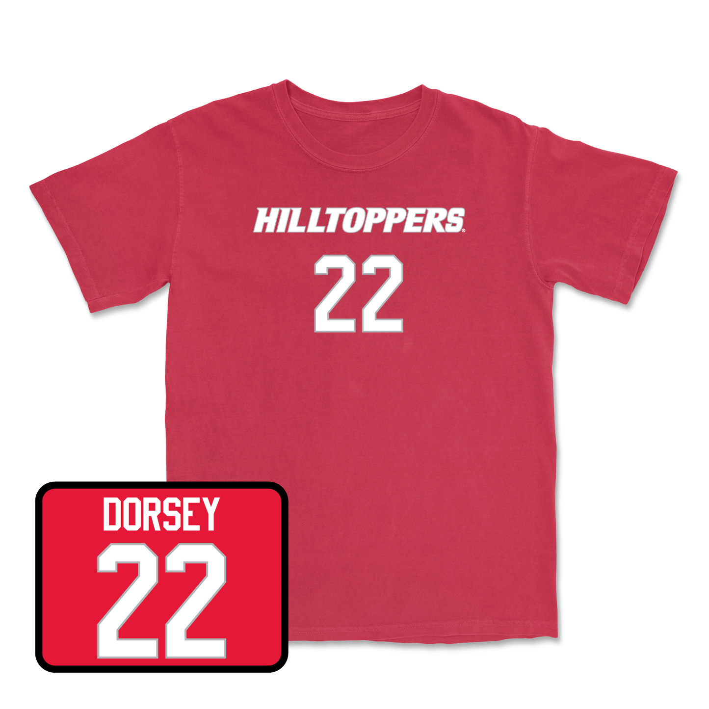 Red Men's Basketball Hilltoppers Player Tee Large / Jaylen Dorsey | #22