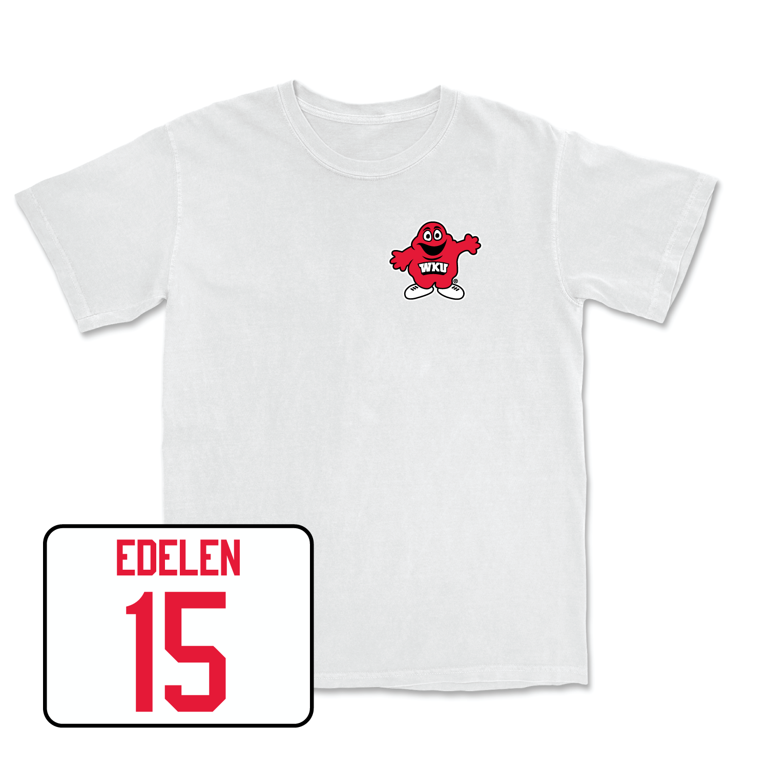 White Men's Basketball Big Red Comfort Colors Tee Youth Large / Jack Edelen | #15