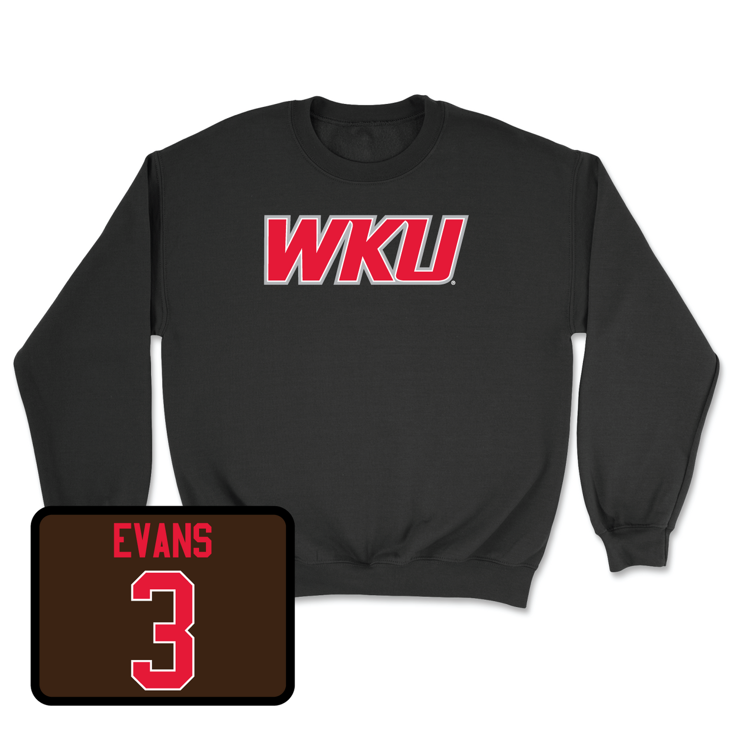 Black Football WKU Crew 3 Youth Large / JaQues Evans | #3