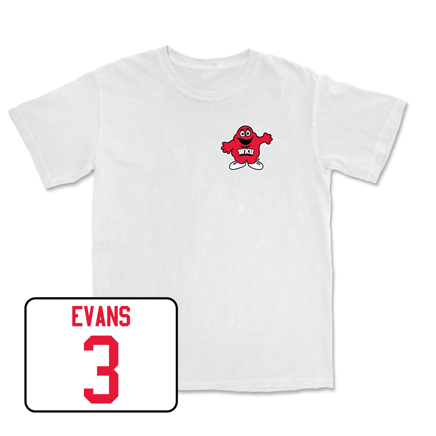 White Football Big Red Comfort Colors Tee 3 4X-Large / JaQues Evans | #3