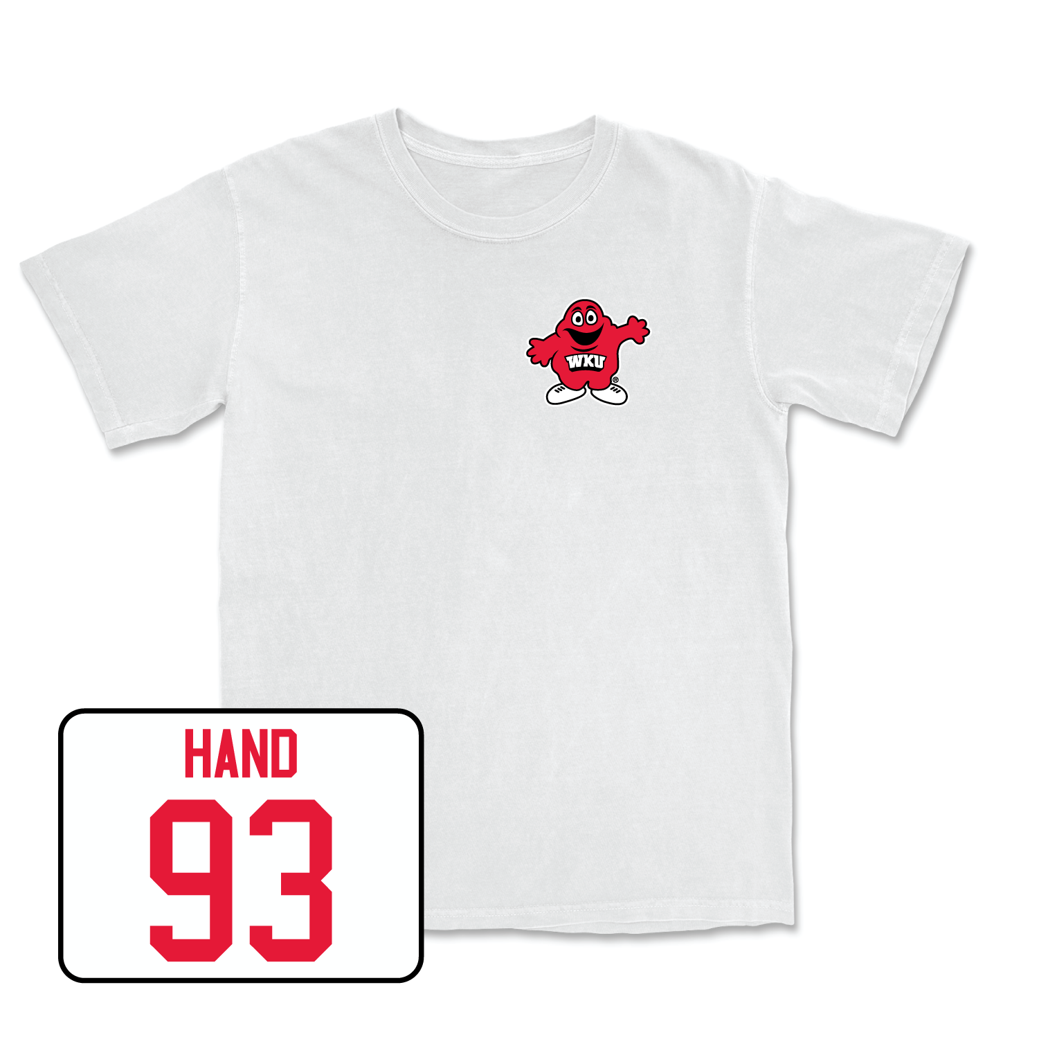White Football Big Red Comfort Colors Tee 3 X-Large / Jalen Hand | #93