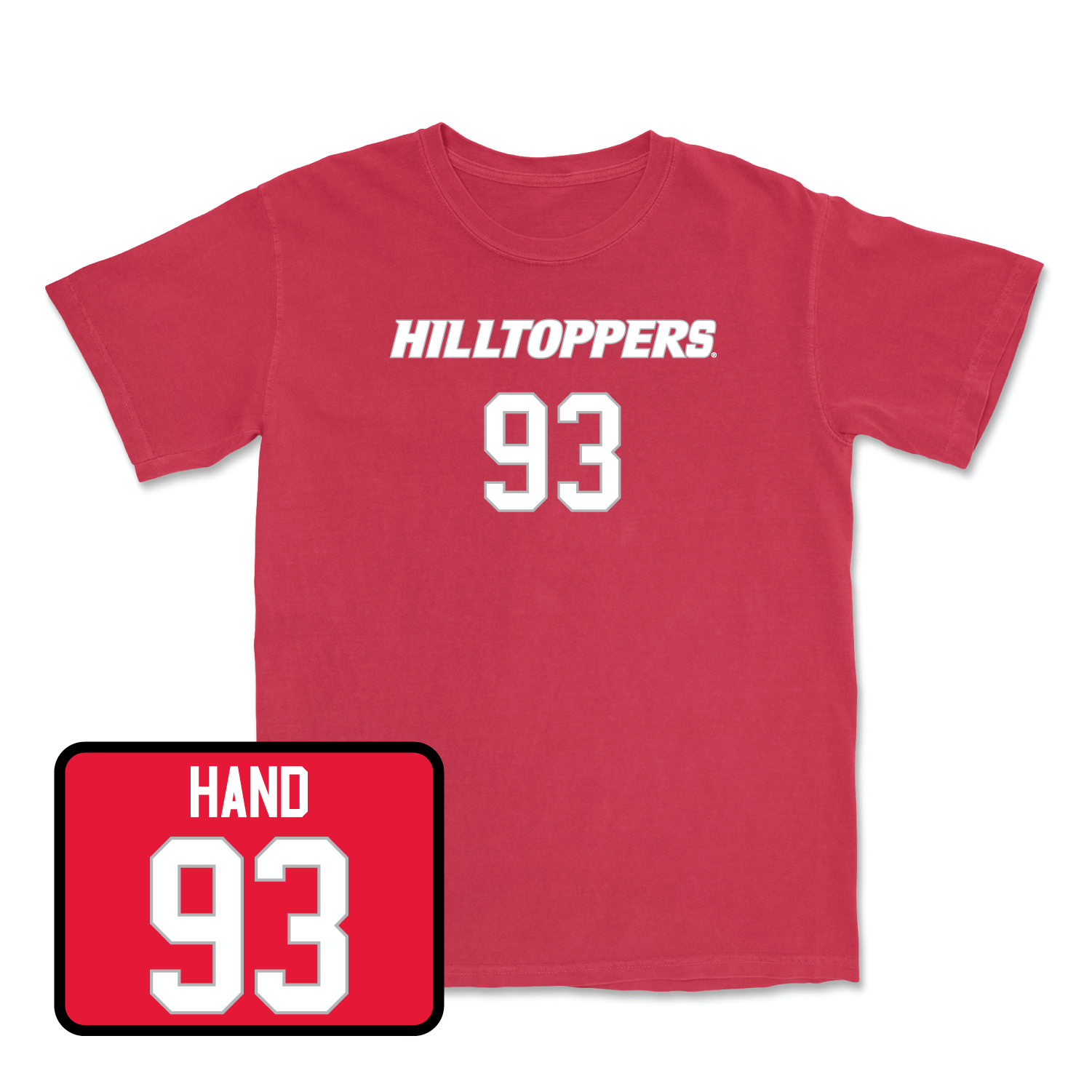 Red Football Hilltoppers Player Tee 3 4X-Large / Jalen Hand | #93