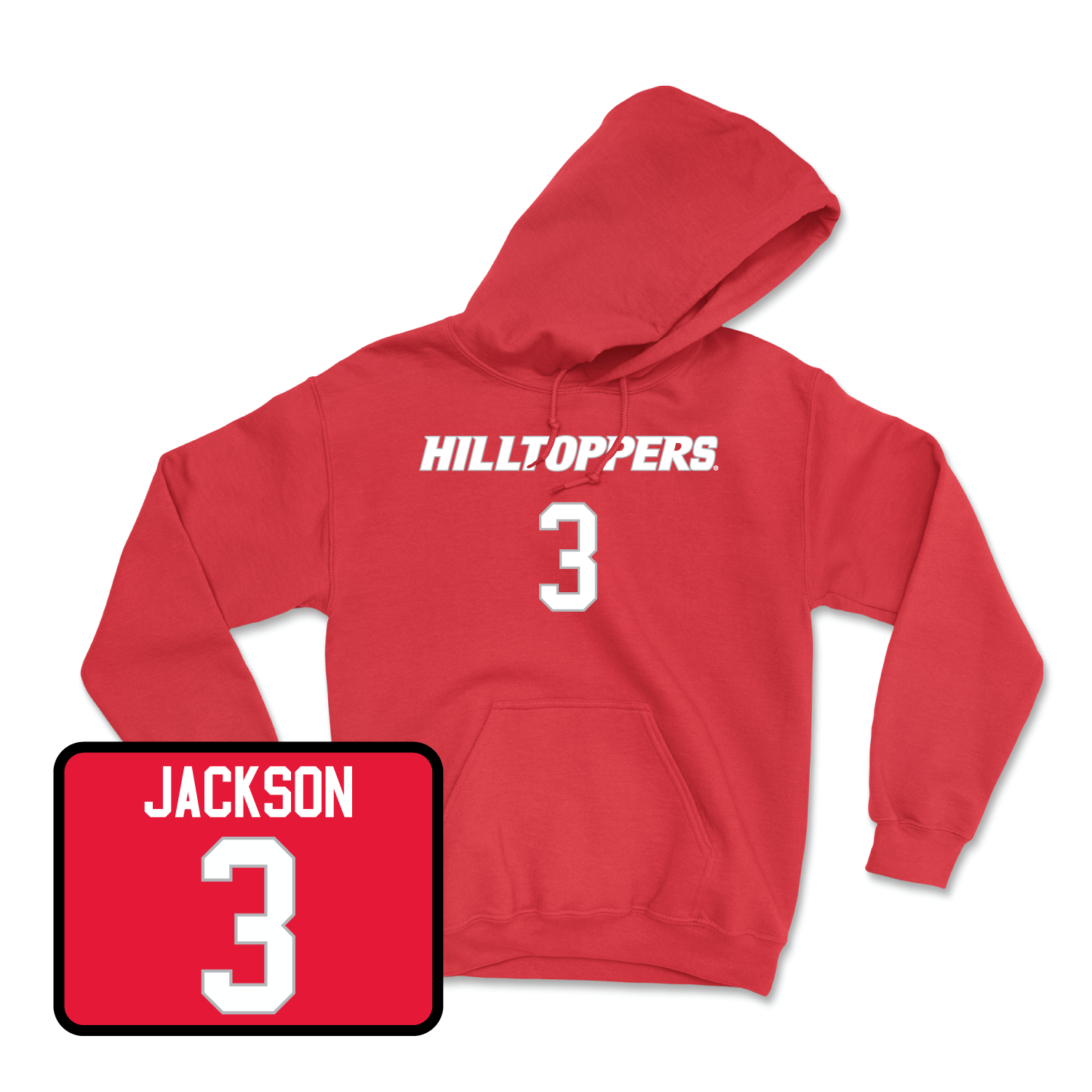 Red Men's Basketball Hilltoppers Player Hoodie Large / Jalen Jackson | #3